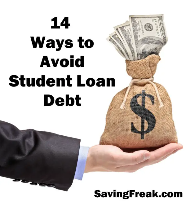 avoid student loans hand with bag of money