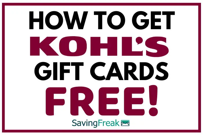 how to get free kohls gift cards
