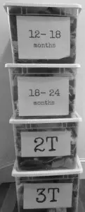 kids clothes organization bins